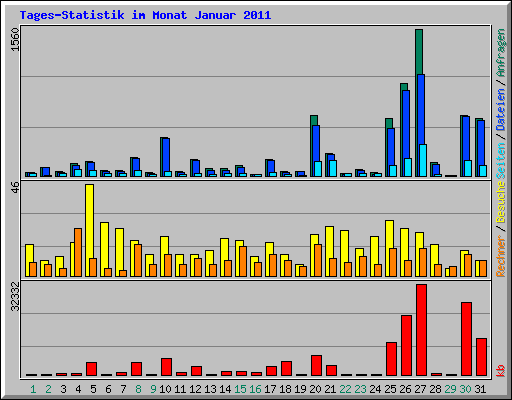 Tages-Statistik im Monat Januar 2011