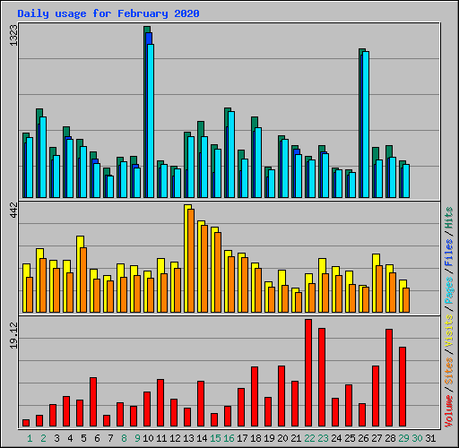 Daily usage for February 2020