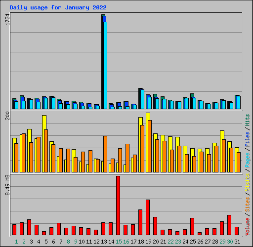 Daily usage for January 2022