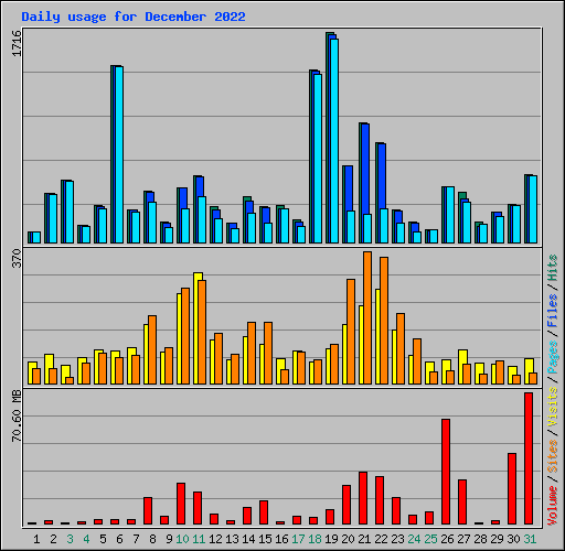 Daily usage for December 2022