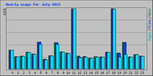 Hourly usage for July 2019