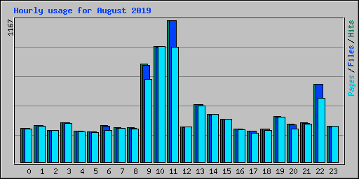 Hourly usage for August 2019