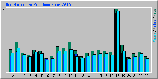 Hourly usage for December 2019
