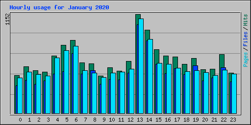 Hourly usage for January 2020