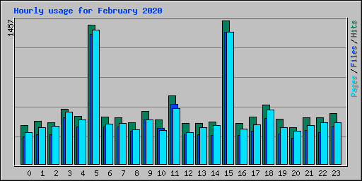 Hourly usage for February 2020