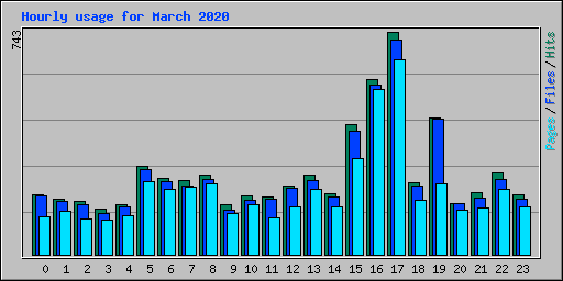 Hourly usage for March 2020