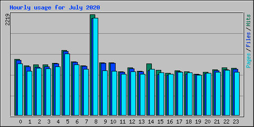 Hourly usage for July 2020