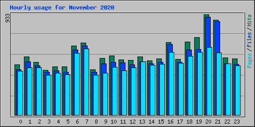Hourly usage for November 2020