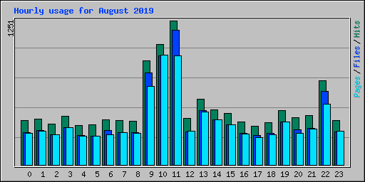 Hourly usage for August 2019