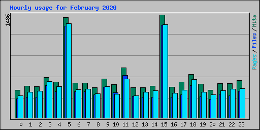 Hourly usage for February 2020
