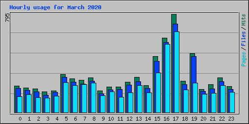 Hourly usage for March 2020