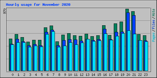 Hourly usage for November 2020