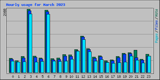 Hourly usage for March 2023